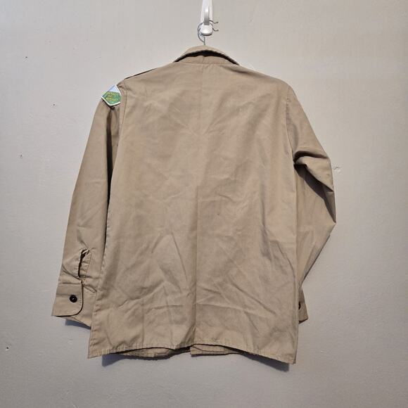 Boy Scouts America BSA Tan Uniform Shirt Youth LG Patches Northeast Illinois USA - Picture 10 of 12